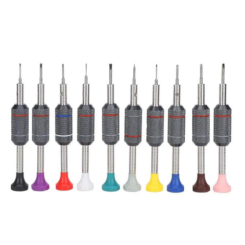 Precision Screwdriver Set For Electronics Repair With High Torque 10 Piece Professional Tool Kit For Computers Circuit Boards Laptops Watches Jewelry Glasses And More Rotating Stand Included