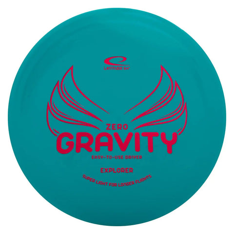 Gravity Disc Golf Starter Set with Pure Fuse Explorer Saint Diamond Bolt Six Disc Pack, blue Explorer disc front view