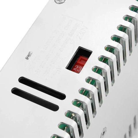Industrial Grade 36V 350W 10A Power Supply For PLC Control And Security Monitoring Ready To Plug In With Overload Protection And Rock Solid Output With Rugged Build For Harsh Environments And Reliable Operation In Industrial Settings, metal housing with voltage switch
