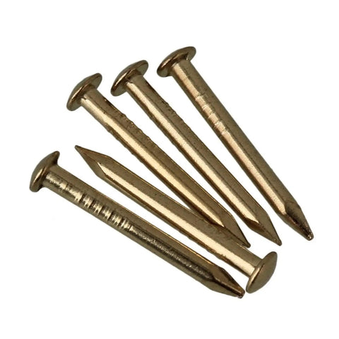 Antique Brass Furniture Miniature Nails Round Head Pack Of 100 In 8 To 12 mm Size Range With 12 By 1.5 mm And 15 By 3 mm For Wood Restoration And Diy Projects