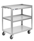 Heavy Duty Stainless Steel Utility Cart Three Tier With Wheels And Handle, NSF Commercial Mobile Rolling Cart 31 x 19 x 34 inches