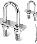 Heavy Duty 2 Pack M6 By 50mm 304 Stainless Steel U Bolts With 5/8 Inch Wide Design for industrial and trailer applications.