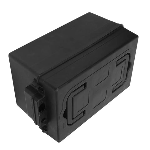 Heavy Duty Plastic Battery Storage Organizer Box With Secure Latching Lid For Marine Car Rv Boat Truck Built Tough Protective Case, black.