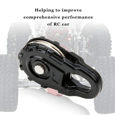 Heavy Duty RC Winch Snatch Block for 1 to 10 Scale RC Cars, Durable Metal Snatch System, Easy Install Upgrade for Model Toy Trucks and Trailers, Tough, No Nonsense Performance for Off Road RC Cars close-up