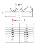 Beefy 304 Stainless Steel Cotter Pins Kit, 50 Pcs Hairpin Cotter Pins For Clevis And Pivot Pins, Reusable, Easy To Install, Great For Home Or Commercial Use, size chart