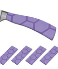 Rock Solid Heat Shrink Handles Four Pack Non Slip Pe Grip Wrap For Kitchen Chef Knives Quick Heat Butter Smooth Cushion Anti Slide Cover purple handle with honeycomb design