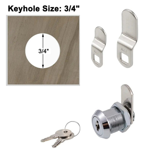 Built Tough Five Eighth Inch Cam Locks Keyed Alike Six Pack Zinc Chrome Cabinet Drawer Security Easy Install Hardware Snug Fit For Mailboxes Tool Chests Rv Cabinet Storage