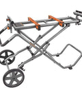 Mobile Miter Saw Stand With Universal Mounting Brackets And Tool Free Extension Lock Quick Release For Fast Setup On The Go