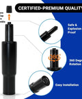 2.4 Inch Short Gas Lift Cylinder For Office Chairs, Heavy Duty 1000lbs Class 4 Hydraulic Lift shown with features like 360 rotation.