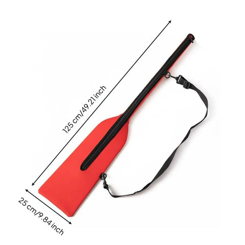 Pro Grade Paddle Bag For Boats With Quick Rapid Evaporation Tech Keeps Paddles Dry, 125 cm neoprene in red with strap.