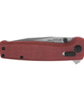 Terminus XR G10 Folding Knife with Ambidextrous Opening, shown closed, featuring a crimson G10 handle and stonewashed hardware.