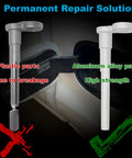 Comparison of plastic and aluminum fuel door hinge for Chevy Silverado And GMC Sierra Fuel Door Hinge Kit With Gas Door Spring Aluminum Replacement For 2019 2020 2021 2022 2023 2024 2025 1500 2500 3500 HD Fix Loose Gas Door Permanently.