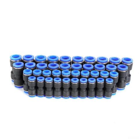Premium Pneumatic Straight Push Connect Fittings Kit For Air Line Quick Hose Repair With High Pressure Resistance And Simple Tool-Free Installation Saving Time On Industrial Automation And Heavy Duty Setup Projects, 40 pcs, 6mm-12mm