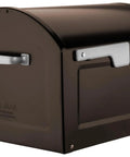 Centennial XL Post Mount Mailbox Rubbed Bronze Weather Tough As Nails Heavy Duty Outdoor Mailbox front side view