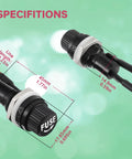 6X30MM Panel Mount Fuse Holder Kit With Screw Cap And Presoldered Wires 250VAC 10A 125VAC 15A specifications image showing fuse dimensions.