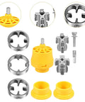 Heavy Duty Pvc Pipe Threader Kit For Electric Drill Quick Connect Die Set components showing yellow and silver pieces for efficient plumbing tasks.