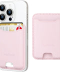 Premium Leather Phone Card Holder Wallet Stick On With 3M Adhesive For Back Of Phone Case RFID Blocking Fits 4 Cards