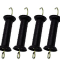 Four Pack Plastic Electric Fence Gate Handle With Insulators And Spring, black handles for safe and easy gate access