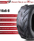 Go Kart And ATV Tires 16x6x8 4PR Fox Tread Directional Tires Set Of 2 For Mud Snow And Sand Ready Durable PunctureResistant Construction