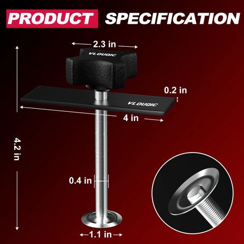 Heavy Duty Brake Caliper Compression Tool For Quick Pad Replacement detail view with ergonomic knob and steel rod dimensions