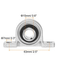 Single unit from Six Pack Pillow Block Bearing Kit 15mm Bore Self Aligning Mounts With Zinc Alloy Inner Bearings And Cast Iron Housings