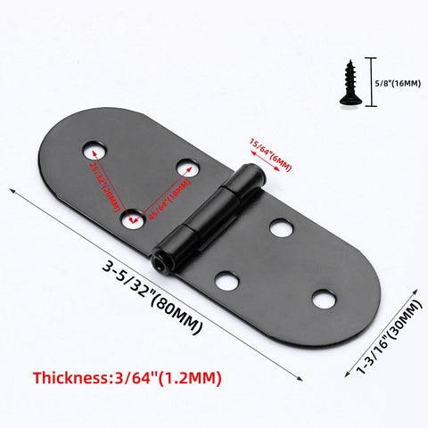 3-5/32 X 1-3/16 Inch Folding Flip Top Hinges 10 Pack Concealed 180 Degree Drop Leaf Hinge with screws for small tables