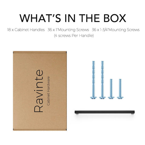 18 Pack 10 Inch Square Cabinet Handles Matte Black Pulls For Kitchen Cabinets And Drawers box and mounting hardware