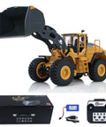 Badass 1/16 Scale RC Loader Built Like A Tank With Killer Four Wheel Drive And Heavy Duty Transmission showcasing the shovel raised.