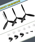 Three Sets Spare RC Plane Propellers 3 Blade Pack Compatible With 76111 BF109 Remote Control Airplane, Carbon Fiber Nose Cone