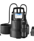 1/2 HP Automatic Sump Pump, 2450 GPH Submersible Water Pump with attached cord and 3/4 Inch garden hose adapter