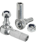 Beefy M8 By 1.25mm Rod End Bearing Set With 8mm Bore, Ball Joint Tie Rod Ends For Steering On ATV Go Kart Mini Bike Drift Trike And Industrial Machinery, Left And Right Hand Threads. Steel rod end bearings with locknuts and 8mm bore