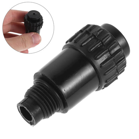 Two Pack Air Compressor Oil Plug Connector Set For Threaded Pipe Fittings Breather Vent Nozzle Kit Pump Parts And Vibration Reduction For Quick Tire Inflation And Inflatable Gear black threaded adapter close-up
