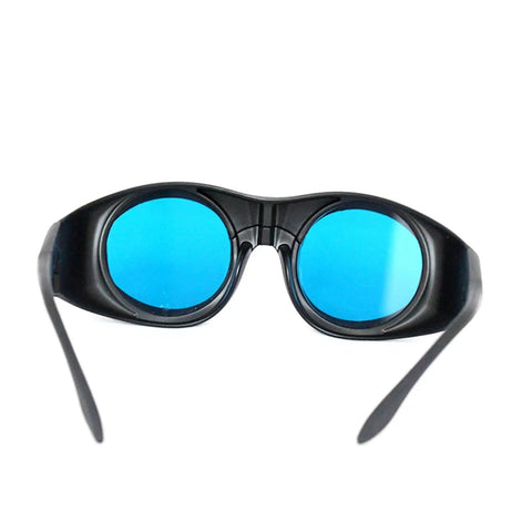 Pro Grade Od6 Plus Infrared Laser Safety Glasses And Goggles Built Tough for daily grind, featuring blue lenses and heavy duty black frame.