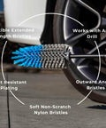 Extended Reach Drill Brush Attachment For Cars And Trucks With Beast Power And Heavy Duty Non Scratch Nylon Bristles in use