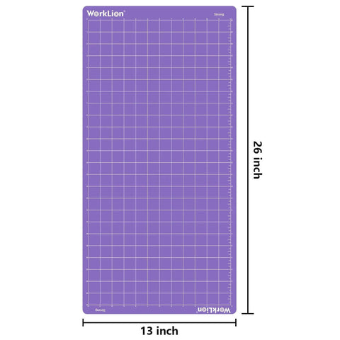 WorkLion purple 12x24 adhesive cutting mat for Cricut Explore One/Air/Maker with grid marks, front view