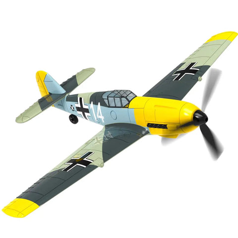 Model of RC airplane with yellow nose and black propeller, compatible with Rear Landing Gear Replacement Kit for Volantex RC Planes, 2 Pieces.
