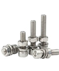 304 Stainless Steel M6 Hex Socket Head Cap Screws And Nuts Kit With Flat Spring Washers Fastener Set For Indoor And Outdoor Use Durable Tough As Nails Hardware With Smooth Threads And Quick Easy Tightening, stainless bolts with nuts and washers