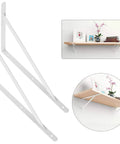 Legit Heavy Duty White Steel Shelf Brackets 4 Pack With Premium Mounting Screws for sturdy wall shelving display.
