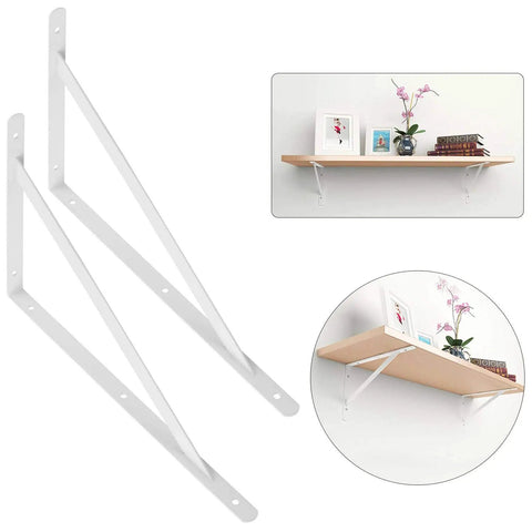 Legit Heavy Duty White Steel Shelf Brackets 4 Pack With Premium Mounting Screws for sturdy wall shelving display.