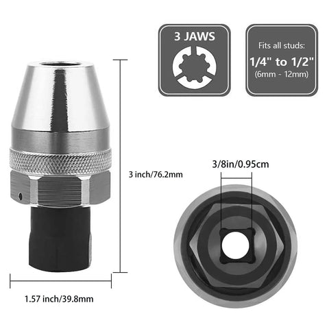 Tough As Nails Stud Extractor And Bolt Remover For Quarter Inch To Half Inch Studs, Heat Treated Alloy Steel, Chrome Plated tool image