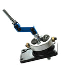 High Impact Billet Aluminum Blue Short Throw Quick Shifter For 83-04 Ford Mustang and Thunderbird T5 T45 viewed at an angle.