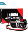 Budget Friendly Beefy Torque 21T Brushed Waterproof RC Motor next to package box
