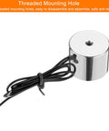 Round Solenoid Electromagnet 24V DC 80N Electric Lifting Magnet with threaded mounting hole and lead wire