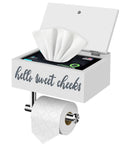 Dual Function Wall Mounted Toilet Paper Holder With Shelf And Flushable Wipes Dispenser Storage Space Saving Bathroom Organizer
