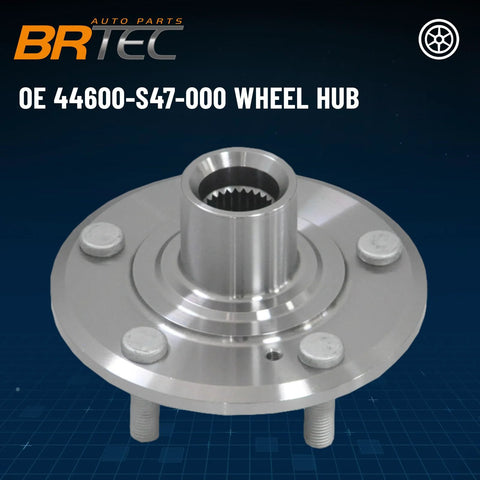Pair Front Wheel Hub Assembly 44600-S47-000 For Honda CR-V 1997-2001 And Prelude 1997-2001 front view showing hub details