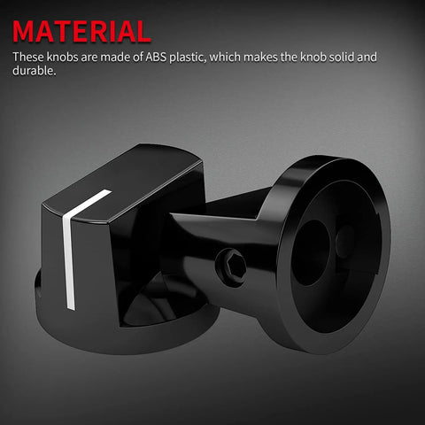 Guitar Pedal Knobs 6.35mm Potentiometer Knobs With Set Screw For Electric Guitars One Quarter Inch 1510 Style Black ABS