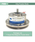 Heavy Duty Micro Magnetic Powder Brake Clutch for Industrial Motors 1800 RPM, Torque 0.5 to 10 Nm, Load 0.05 to 1 Kg, front view