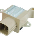 Direct Fit Alternator Regulator And Slip Ring Assembly With Heavy Duty Bearings And Brush Holder For Toyota Camry Corolla Highlander And Lexus ES330 RX350, beige unit with cooling fins.