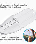 Crappie Measuring Tool Up To 12 Inches Fast Read Without Unhooking Durable Construction Easy To Clean Patent Pending Design Bass Friendly Length Gauge For Catch And Release Fishing, transparent plastic