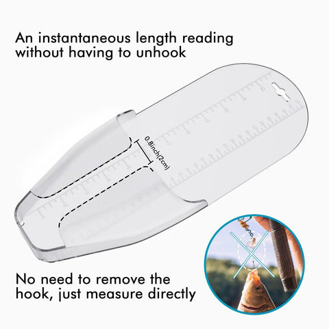 Crappie Measuring Tool Up To 12 Inches Fast Read Without Unhooking Durable Construction Easy To Clean Patent Pending Design Bass Friendly Length Gauge For Catch And Release Fishing, transparent plastic